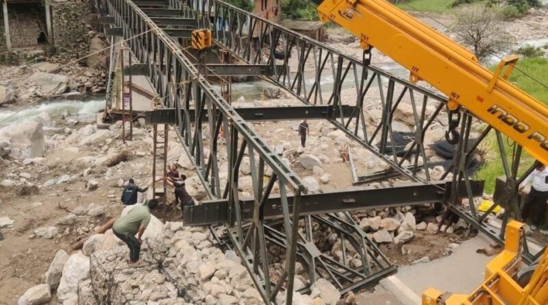 कलगड़ी में बैली ब्रिज का कार्य तेज़ी से जारी, जल्द बहाल होगा यातायात