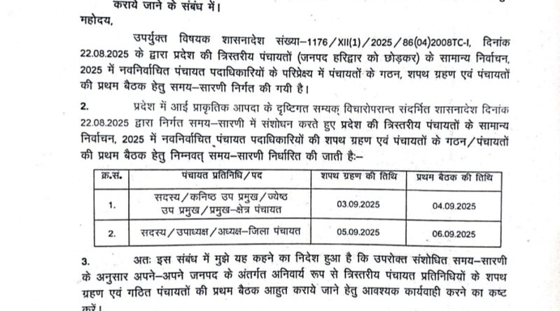 शासन ने रद्द किया आज का शपथ ग्रहण, नई तिथियों घोषित