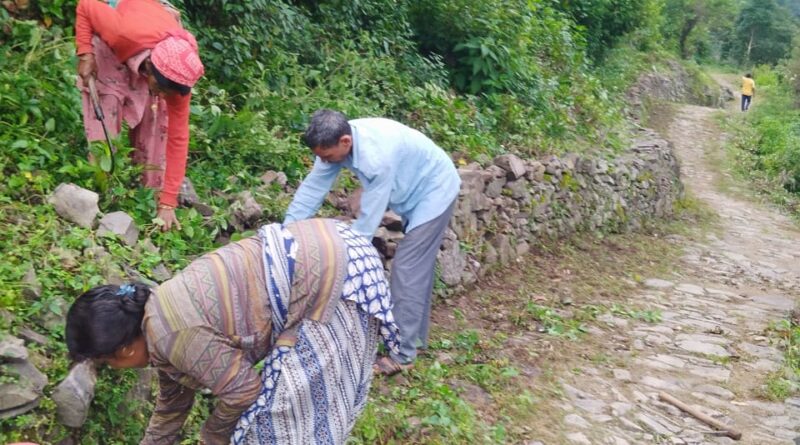 स्वच्छता सेवा पखवाड़ा के तहत मैठाणा-पोगठा गांव में चला स्वच्छता अभियान