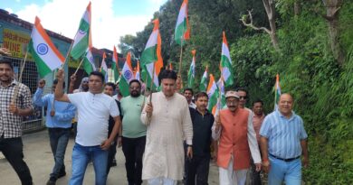 चैलूसैंण में निकली तिरंगा यात्रा, भारत माता के जयघोष से गूंजा क्षेत्र