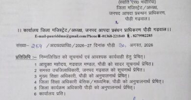 भारी बारिश के अलर्ट के चलते 31 अगस्त को पौड़ी में सभी स्कूल और आंगनबाड़ी केंद्र बंद